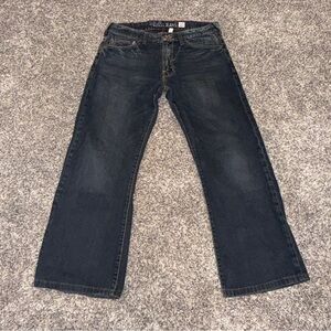 Guess Jeans Mens 31x25 Cliff Bootcut Vintage Denim Whisker Wide Leg Baggy Y2K